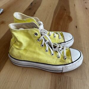 Yellow High-Top Sneakers